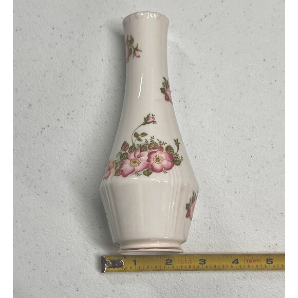 VINTAGE Royal Grafton Bud Vase Wild Rose Porcelain Fine Bone China Gilded Rim - Picture 7 of 10